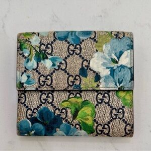 EUC AUTH Gucci in Bloom - Blue Bi-Fold Wallet *Stunning* LIMITED EDITION